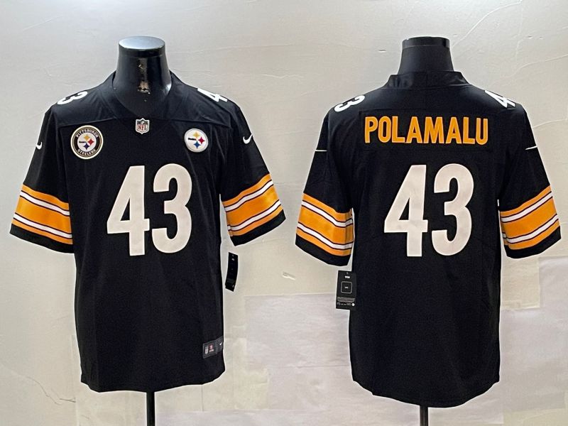 Men Pittsburgh Steelers #43 Polamalu Black Second generation 2024 Nike Limited NFL Jersey style 01041->pittsburgh steelers->NFL Jersey